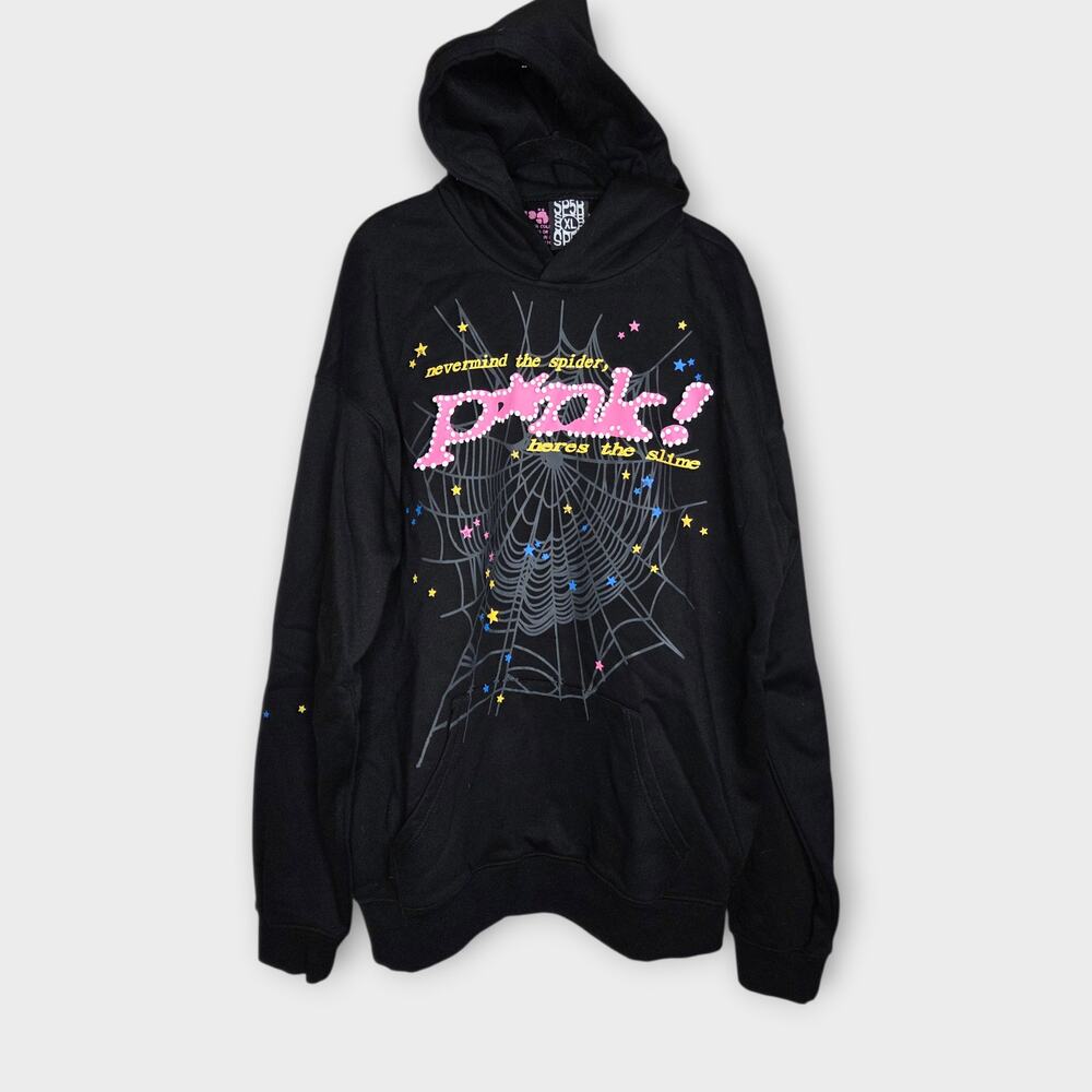Sp5der P*nk Hoodie Nevermind The Spider Star Pullover Men's XL *LIKE NEW*